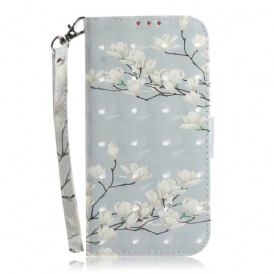 Custodia in pelle Poco X3 / X3 Pro / X3 NFC Ramo Fiorito Con Cinturino