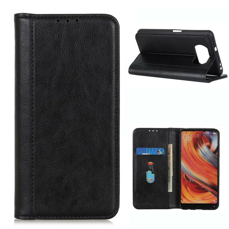 Folio Cover Poco X3 / X3 Pro / X3 NFC Custodia in pelle Eleganza Split Litchi Leather