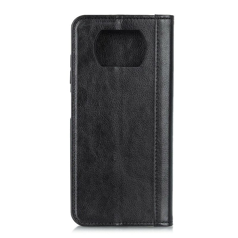 Folio Cover Poco X3 / X3 Pro / X3 NFC Custodia in pelle Eleganza Split Litchi Leather