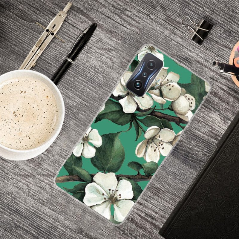 Cover Poco F4 GT Fiori Bianchi