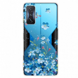 Cover Poco F4 GT Fiori Blu