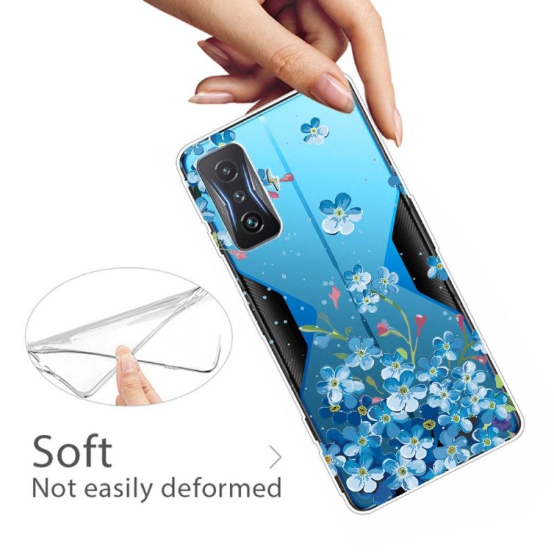 Cover Poco F4 GT Fiori Blu