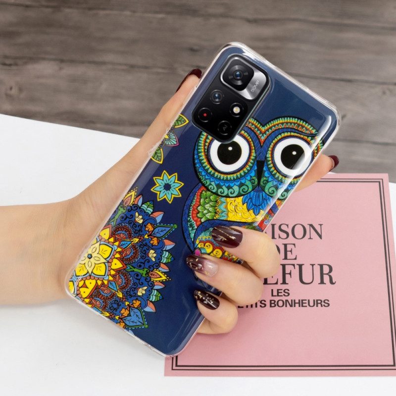 Cover Xiaomi Redmi Note 11 Pro Plus 5G Mandala Gufo Fluorescente