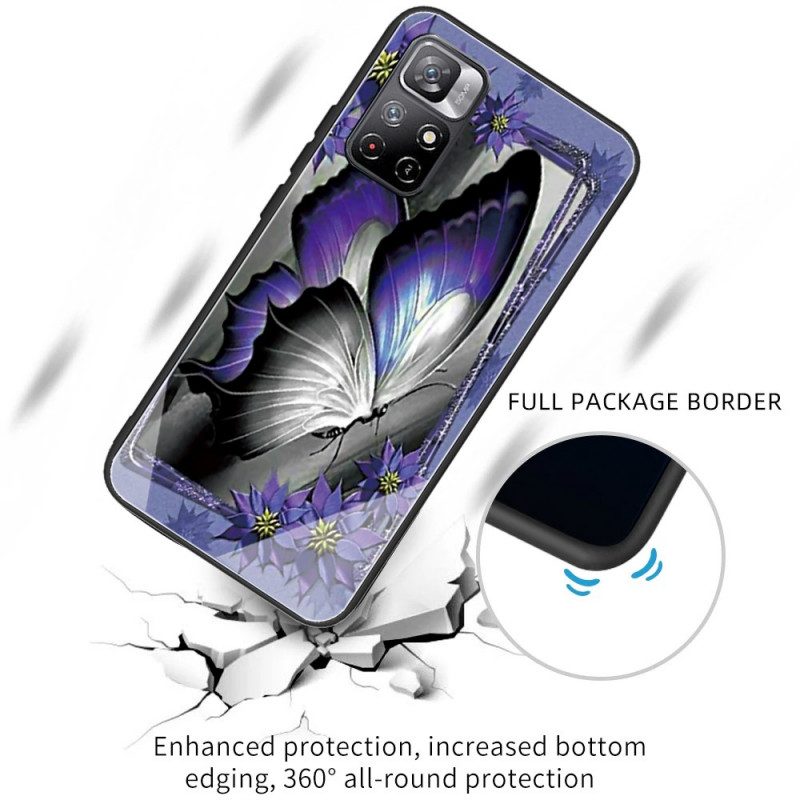 Cover Xiaomi Redmi Note 11 Pro Plus 5G Vetro Temperato Farfalla Viola