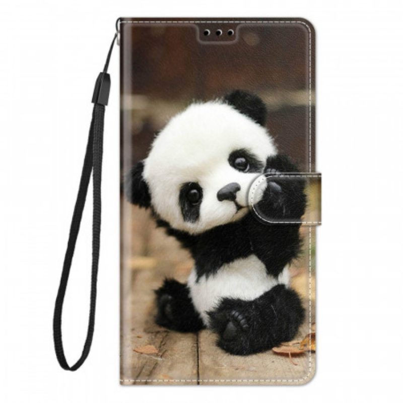 Custodia A Portafoglio Xiaomi Redmi Note 11 Pro Plus 5G Piccolo Panda Con Cinturino