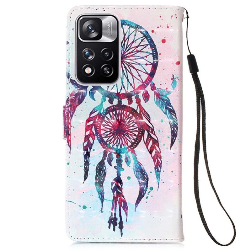 Custodia in pelle Xiaomi Redmi Note 11 Pro Plus 5G Acchiappasogni Ad Acquerello