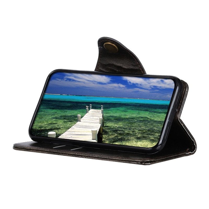 Custodia in pelle Xiaomi Redmi Note 11 Pro Plus 5G Bottone In Similpelle Verniciata Khazneh