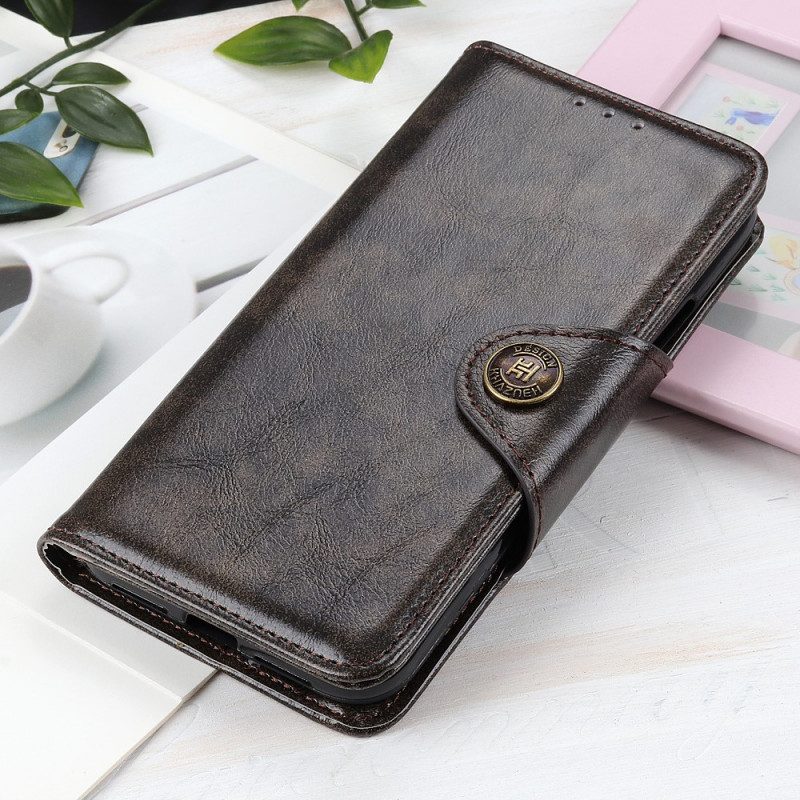 Custodia in pelle Xiaomi Redmi Note 11 Pro Plus 5G Bottone In Similpelle Verniciata Khazneh
