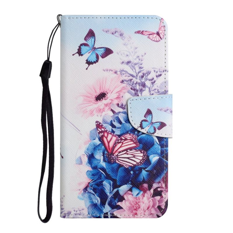 Custodia in pelle Xiaomi Redmi Note 11 Pro Plus 5G Bouquet Di Fiori E Farfalle