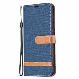 Custodia in pelle Xiaomi Redmi Note 11 Pro Plus 5G Cinturino Effetto Tessuto E Pelle
