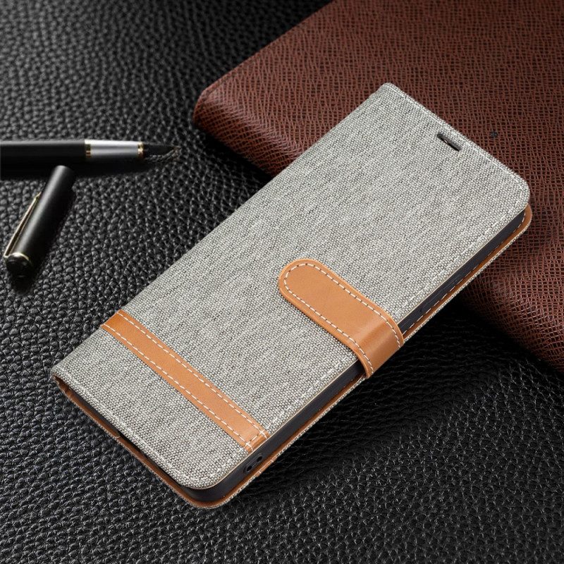 Custodia in pelle Xiaomi Redmi Note 11 Pro Plus 5G Cinturino Effetto Tessuto E Pelle
