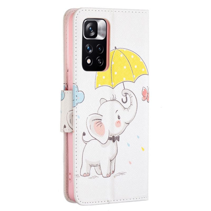 Custodia in pelle Xiaomi Redmi Note 11 Pro Plus 5G Cucciolo Di Elefante