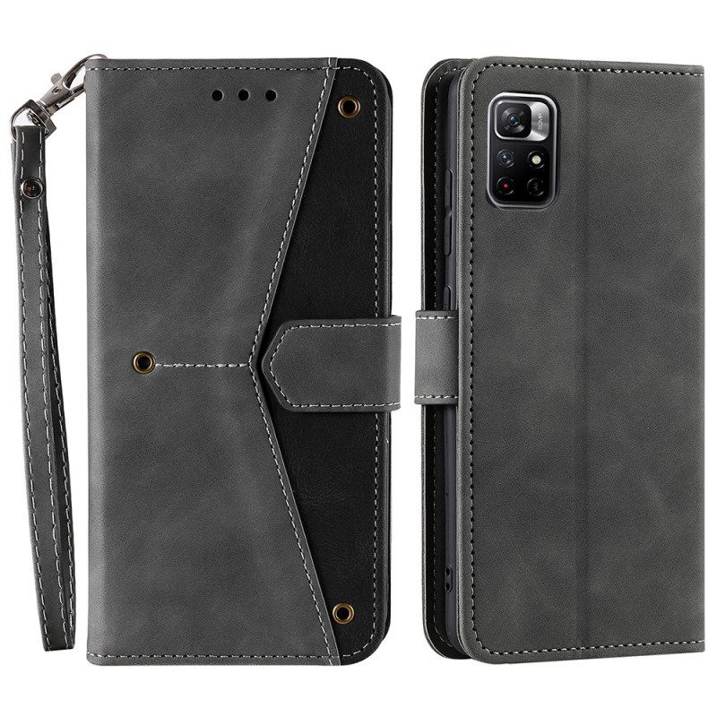 Custodia in pelle Xiaomi Redmi Note 11 Pro Plus 5G Cuciture A Contatto Con La Pelle