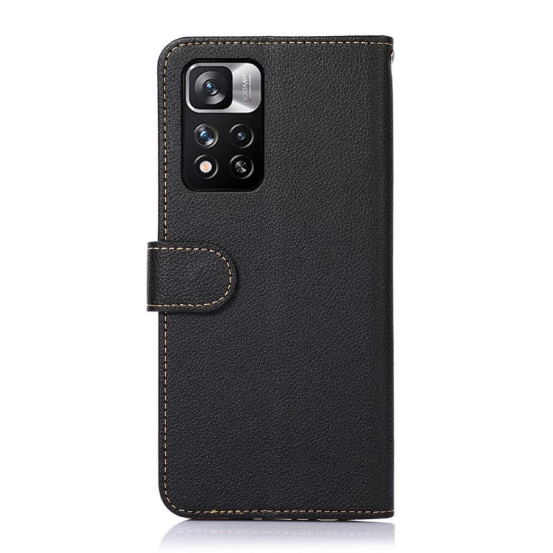 Custodia in pelle Xiaomi Redmi Note 11 Pro Plus 5G Lychee Style Rfid Khazneh