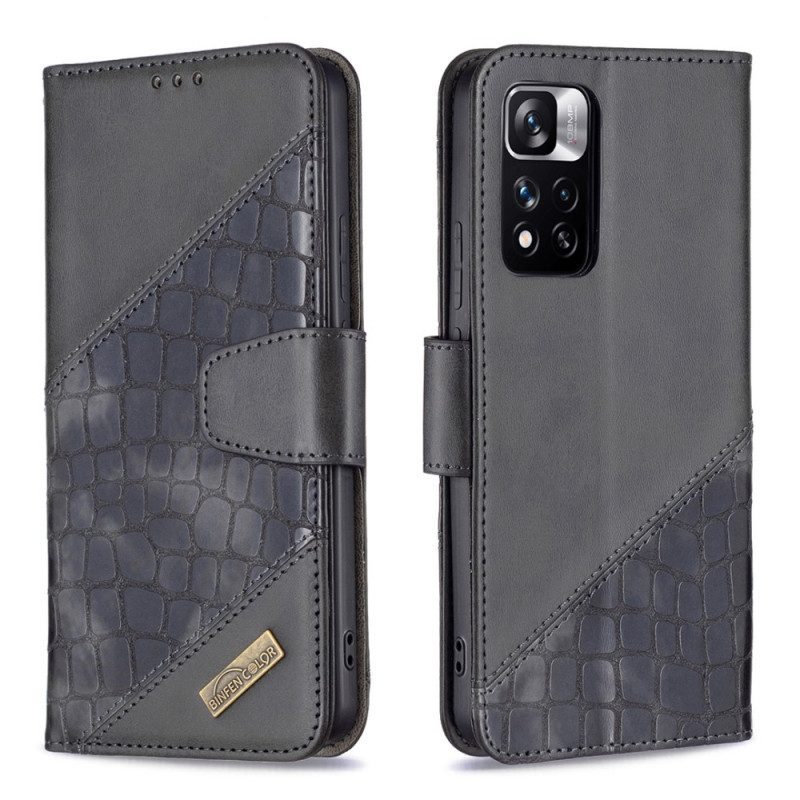 Custodia in pelle Xiaomi Redmi Note 11 Pro Plus 5G Stile Della Pelle Di Coccodrillo Di Colore Binfen