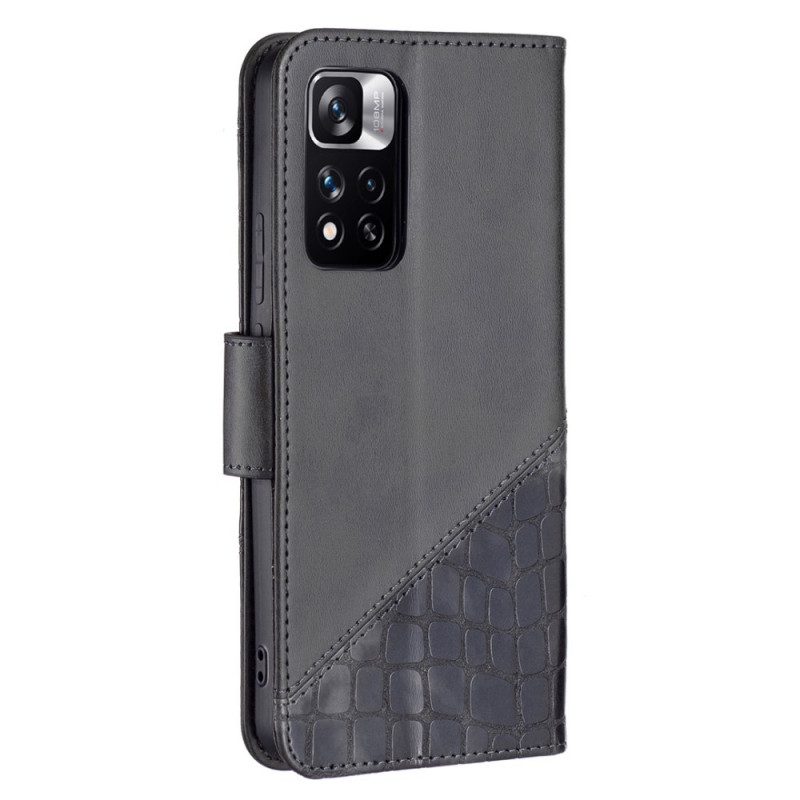 Custodia in pelle Xiaomi Redmi Note 11 Pro Plus 5G Stile Della Pelle Di Coccodrillo Di Colore Binfen