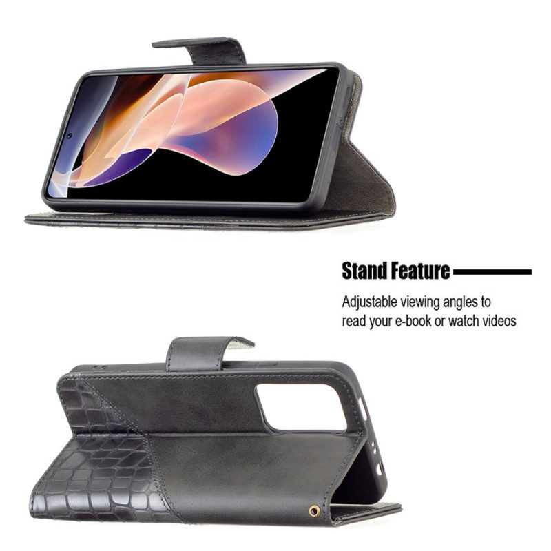 Custodia in pelle Xiaomi Redmi Note 11 Pro Plus 5G Stile Della Pelle Di Coccodrillo Di Colore Binfen