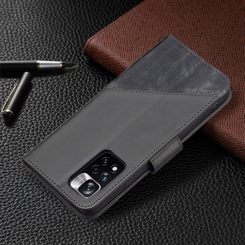 Custodia in pelle Xiaomi Redmi Note 11 Pro Plus 5G Stile Della Pelle Di Coccodrillo Di Colore Binfen