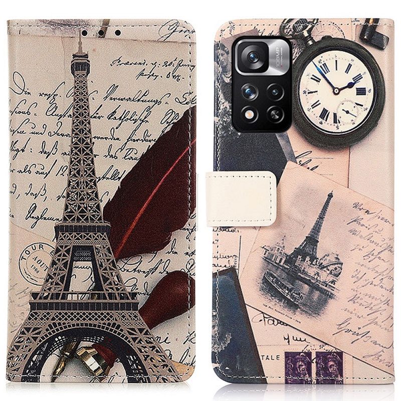 Custodia in pelle Xiaomi Redmi Note 11 Pro Plus 5G Torre Eiffel