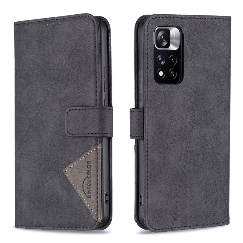 Custodia in pelle Xiaomi Redmi Note 11 Pro Plus 5G Triangoli Di Colore Binfen