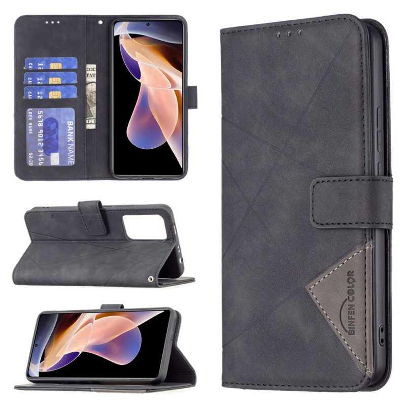 Custodia in pelle Xiaomi Redmi Note 11 Pro Plus 5G Triangoli Di Colore Binfen