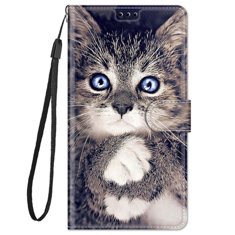 Custodia in pelle Xiaomi Redmi Note 11 Pro Plus 5G Ventaglio Gatto Perizoma