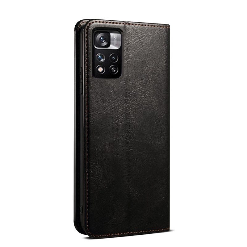 Folio Cover Xiaomi Redmi Note 11 Pro Plus 5G Custodia in pelle Ecopelle Cerata