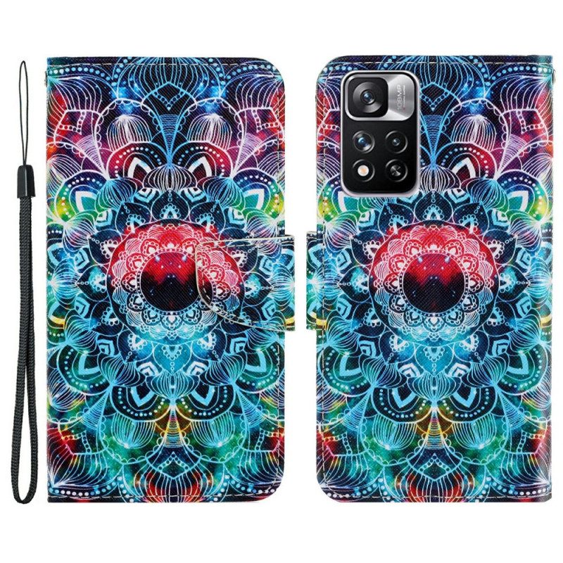 Folio Cover Xiaomi Redmi Note 11 Pro Plus 5G Mandala Con Spalline Vistose