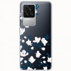 Cover Poco F4 Fiori Bianchi