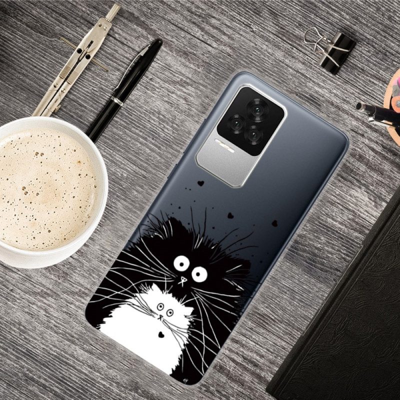 Cover Poco F4 Gatto Bianco Gatto Nero