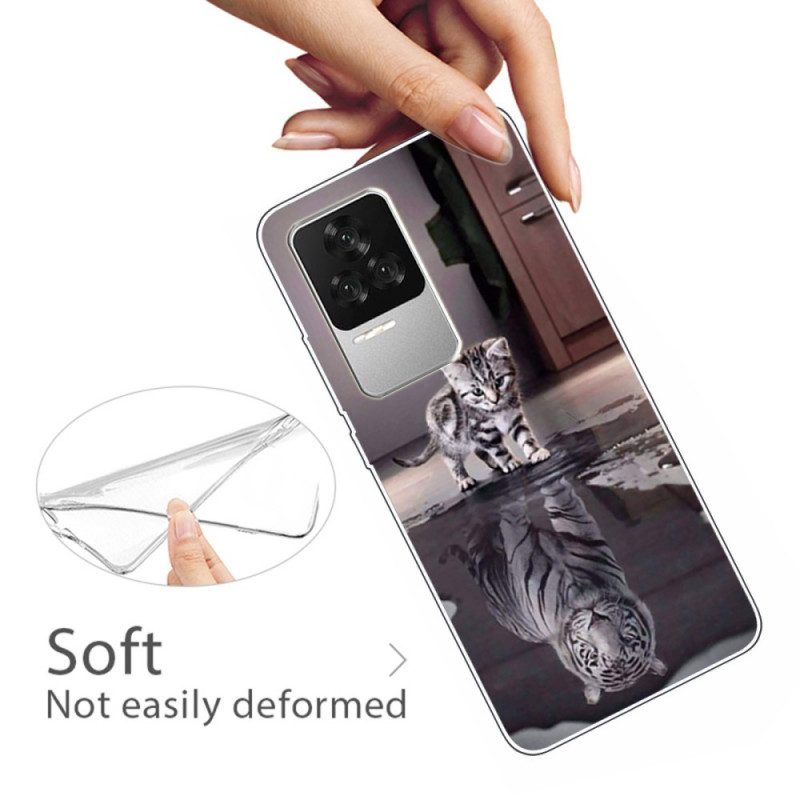 Cover Poco F4 Silicone Da Sogno Felino