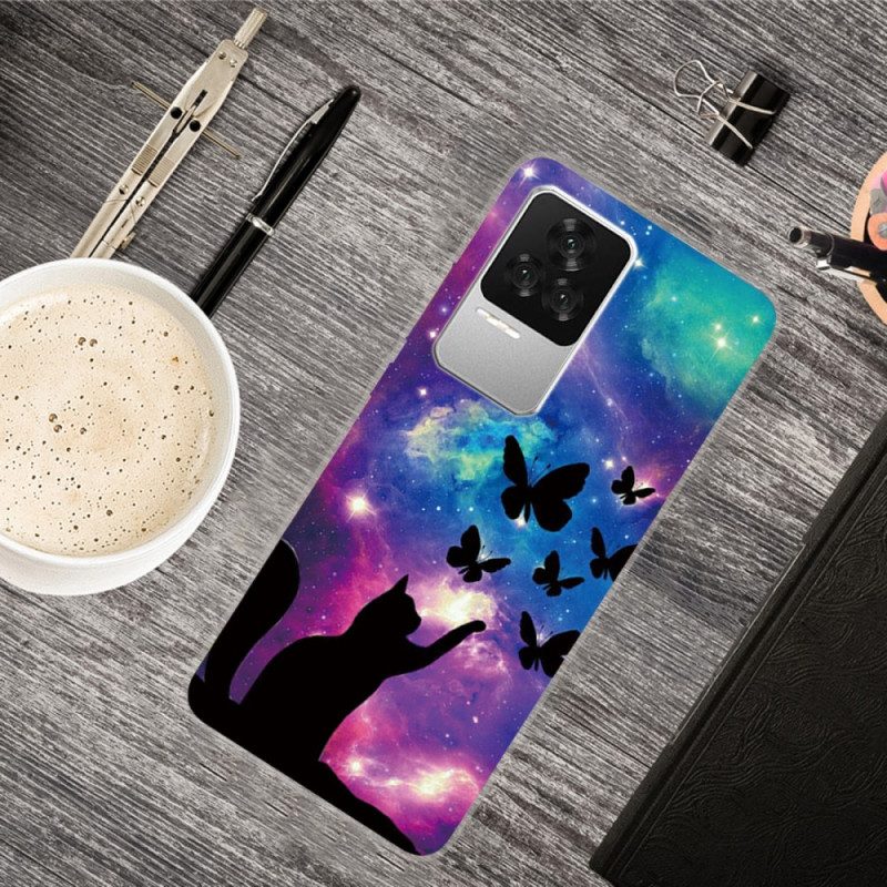 Cover Poco F4 Silicone Gatto Spaziale