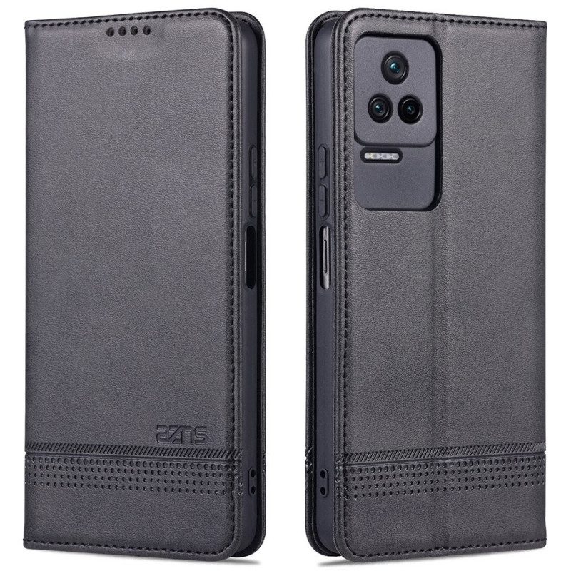 Folio Cover Poco F4 Custodia in pelle Azns