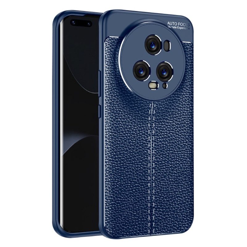 Cover Honor Magic 5 Pro Doppia Linea Litchi Effetto Pelle