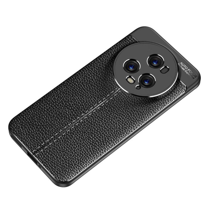 Cover Honor Magic 5 Pro Doppia Linea Litchi Effetto Pelle