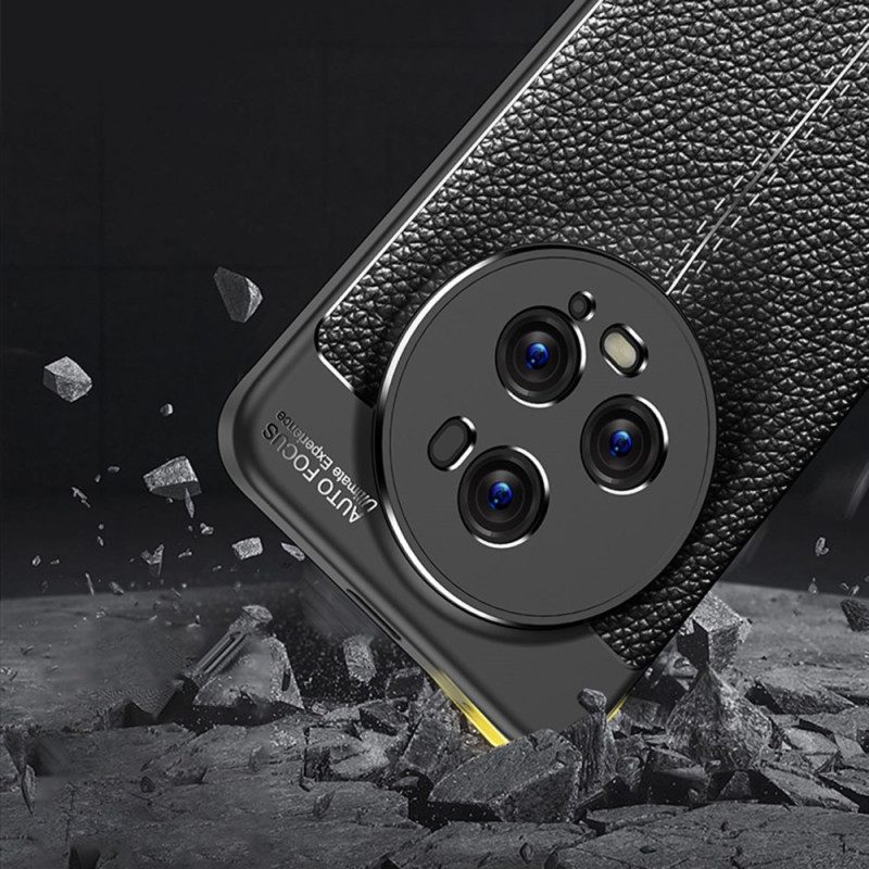Cover Honor Magic 5 Pro Doppia Linea Litchi Effetto Pelle