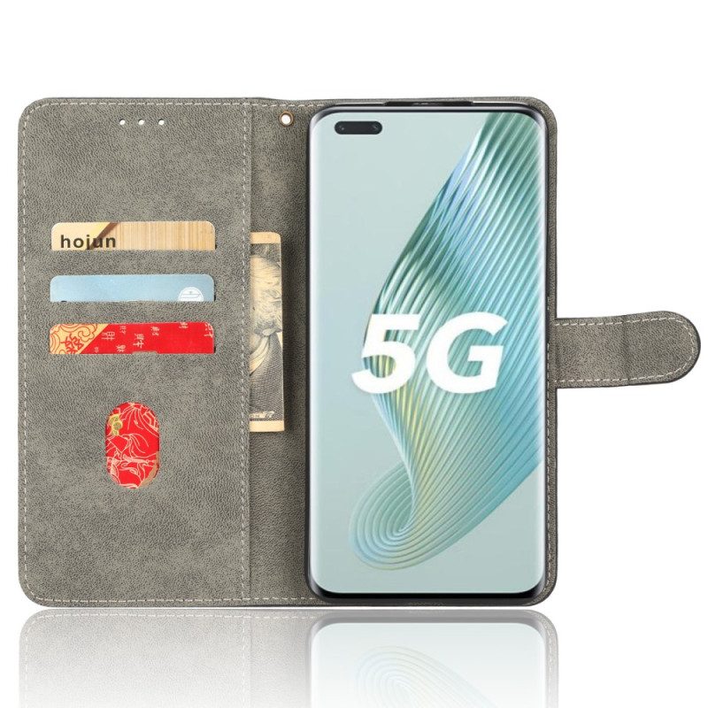 Custodia in pelle Honor Magic 5 Pro Rfid E Cordino In Ecopelle