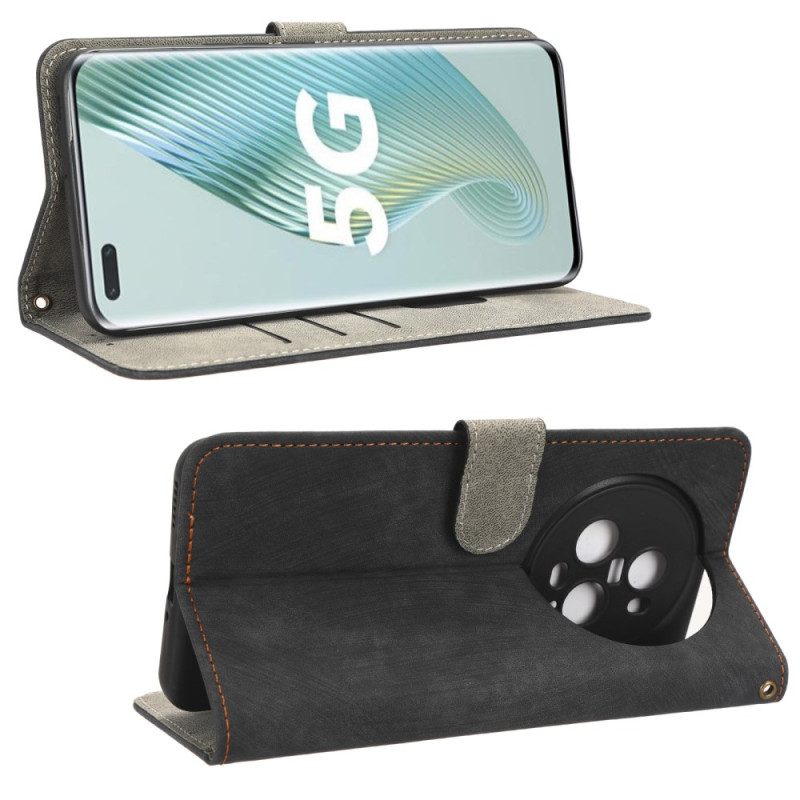 Custodia in pelle Honor Magic 5 Pro Rfid E Cordino In Ecopelle