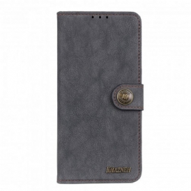 Custodia A Portafoglio OnePlus 9 Pro Khazneh Crosta Di Cuoio Retrò