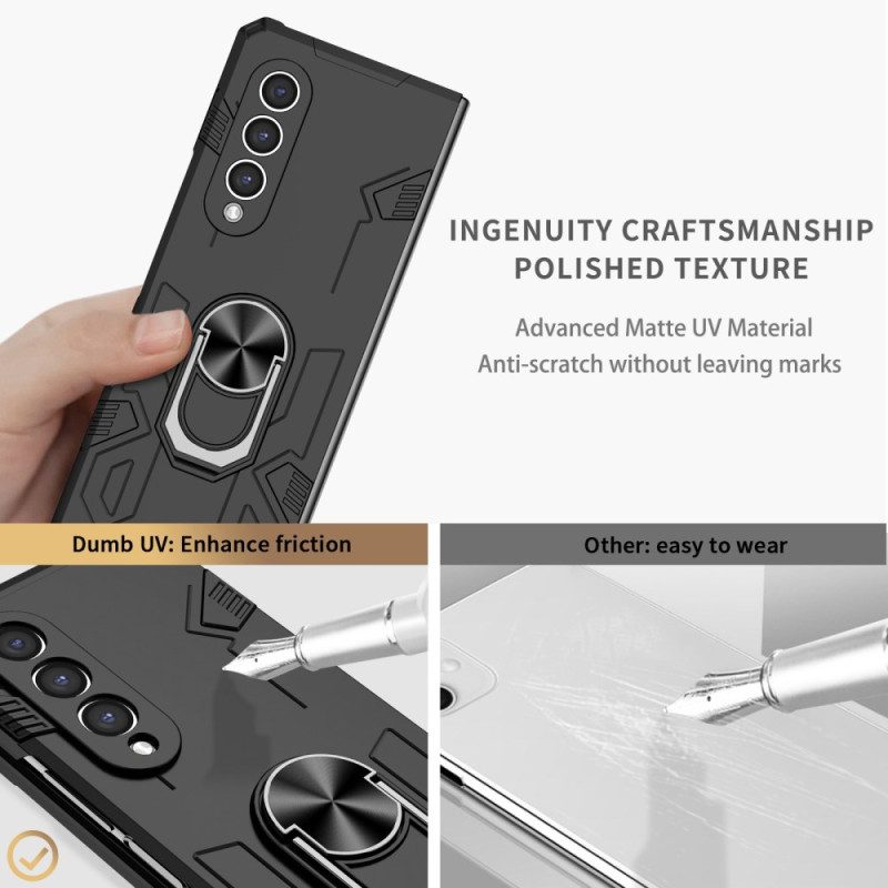 Cover Samsung Galaxy Z Fold 4 Bimateriale E Anello Rotante