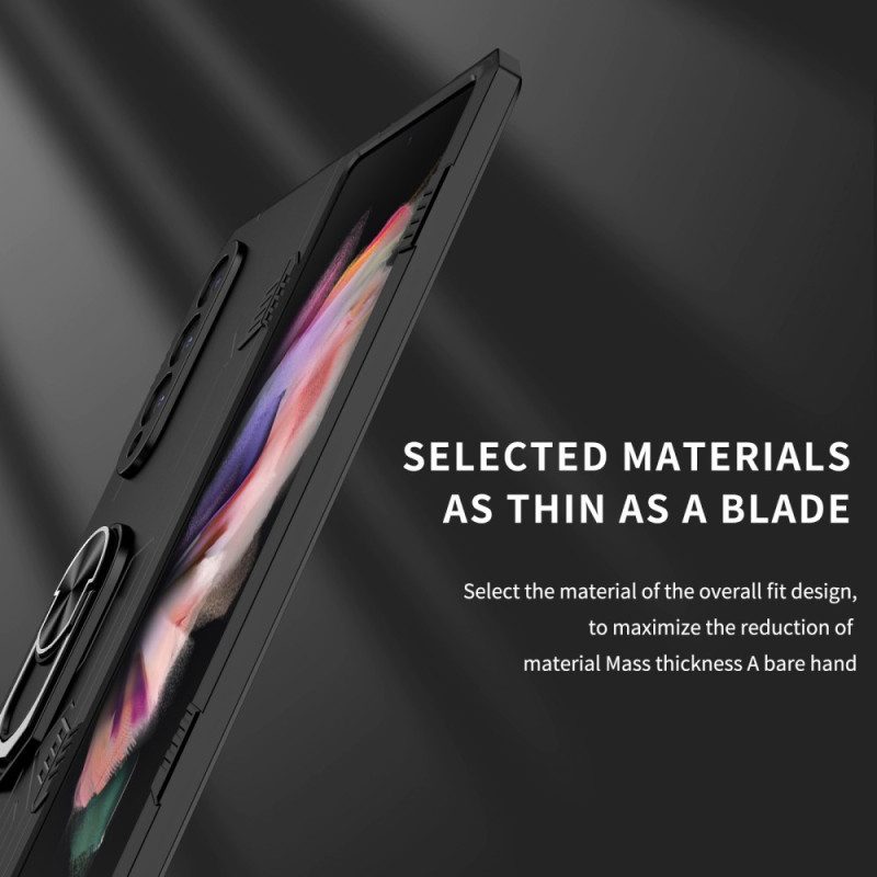 Cover Samsung Galaxy Z Fold 4 Bimateriale E Anello Rotante