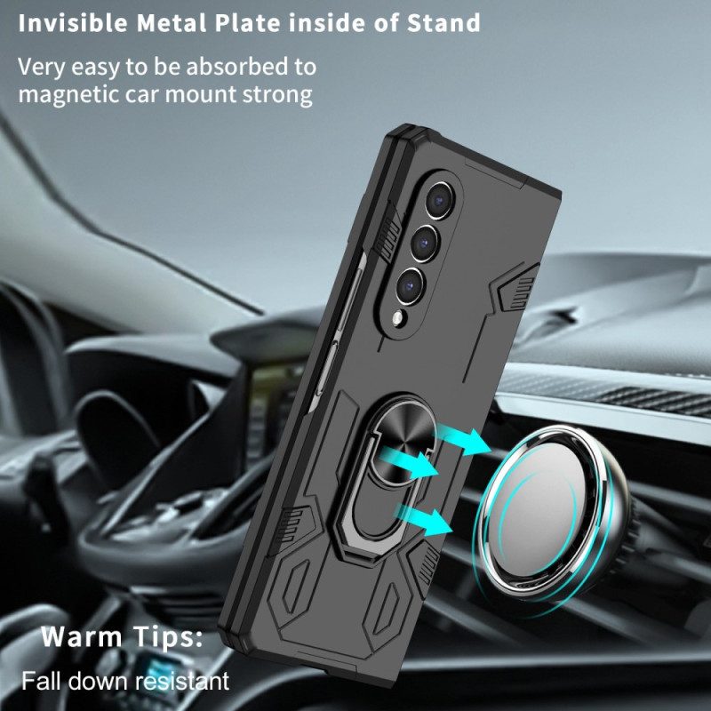 Cover Samsung Galaxy Z Fold 4 Bimateriale E Anello Rotante