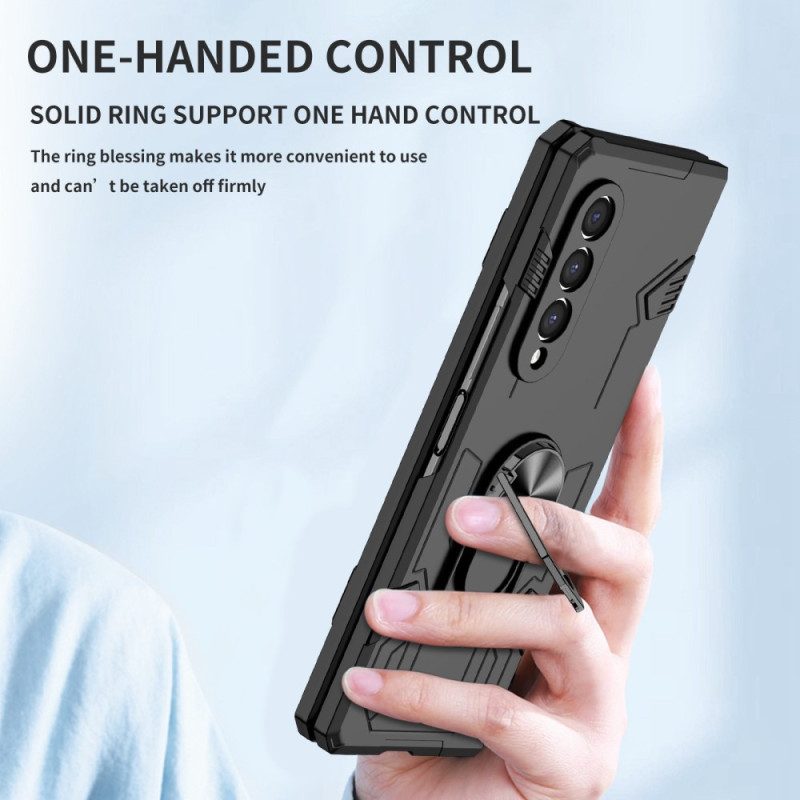 Cover Samsung Galaxy Z Fold 4 Bimateriale E Anello Rotante