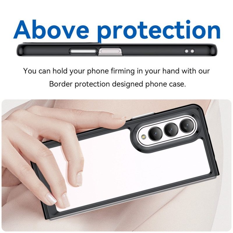 Cover Samsung Galaxy Z Fold 4 Bordi Colorati Trasparenti