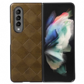Cover Samsung Galaxy Z Fold 4 Motivo A Quadri In Similpelle