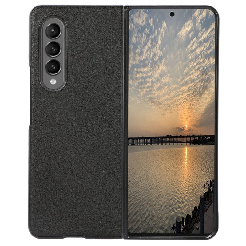 Cover Samsung Galaxy Z Fold 4 Rivestito In Vera Pelle Classica