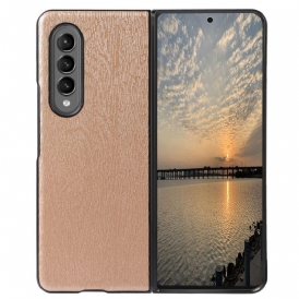 Cover Samsung Galaxy Z Fold 4 Trama Di Legno In Ecopelle