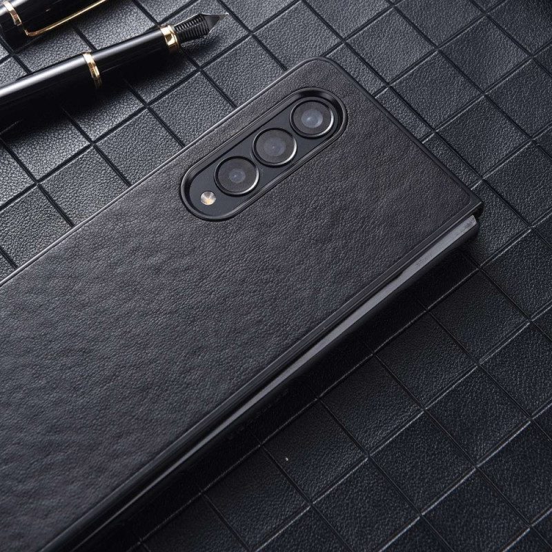 Cover Samsung Galaxy Z Fold 4 Trama Di Nylon In Ecopelle