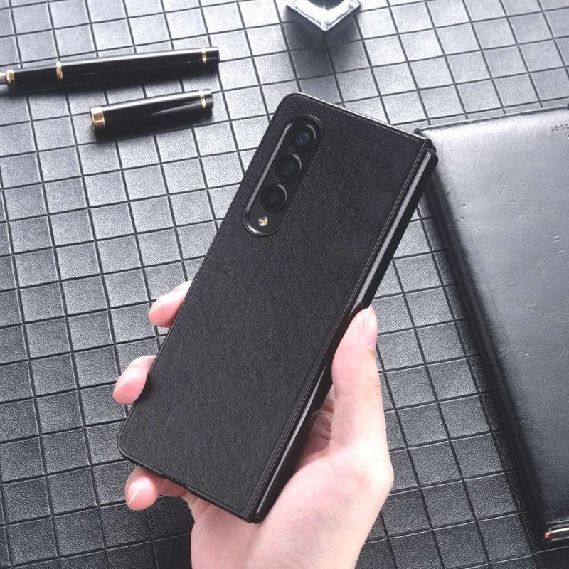 Cover Samsung Galaxy Z Fold 4 Trama Di Nylon In Ecopelle