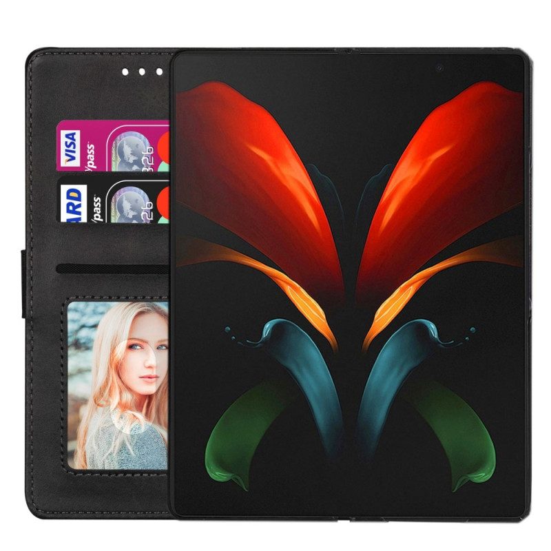 Custodia A Portafoglio Samsung Galaxy Z Fold 4 Glamour Con Il Cinturino